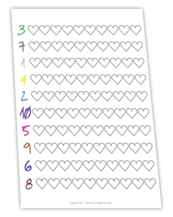 Didakto.pl - Darmowe Pomoce dydaktyczne - cyferki i serca